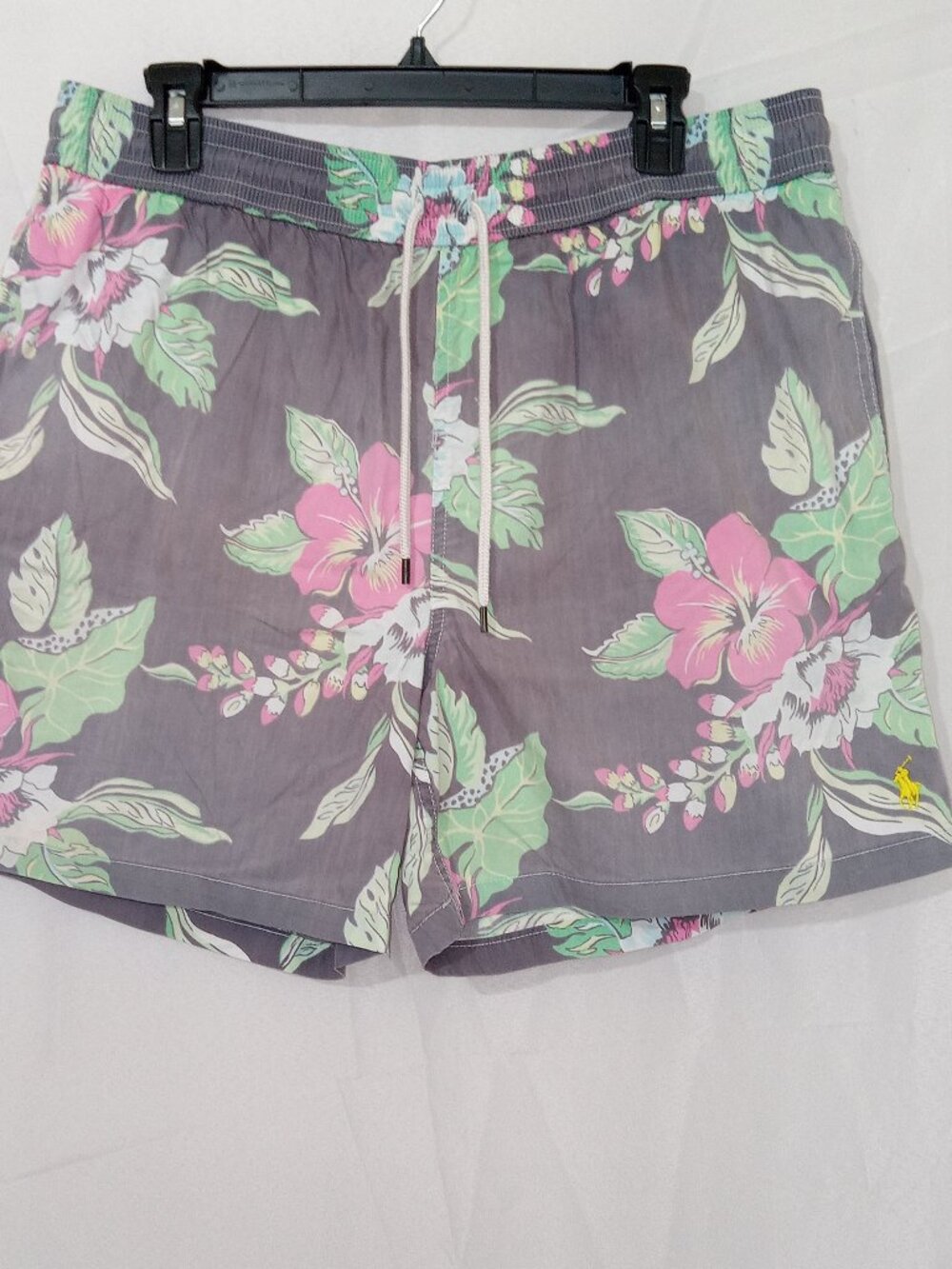 Polo Ralph Lauren Mens XL Floral Hawaiian Swim Trunks Tropical Shorts Faded